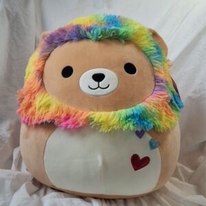 Squishmallows 16" Leonard The Lion With Colorful Rainbow Mane, NWT